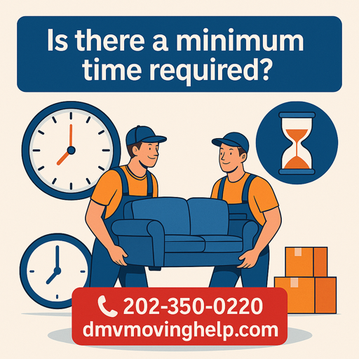 Minimum time booking moving services DC MD VA