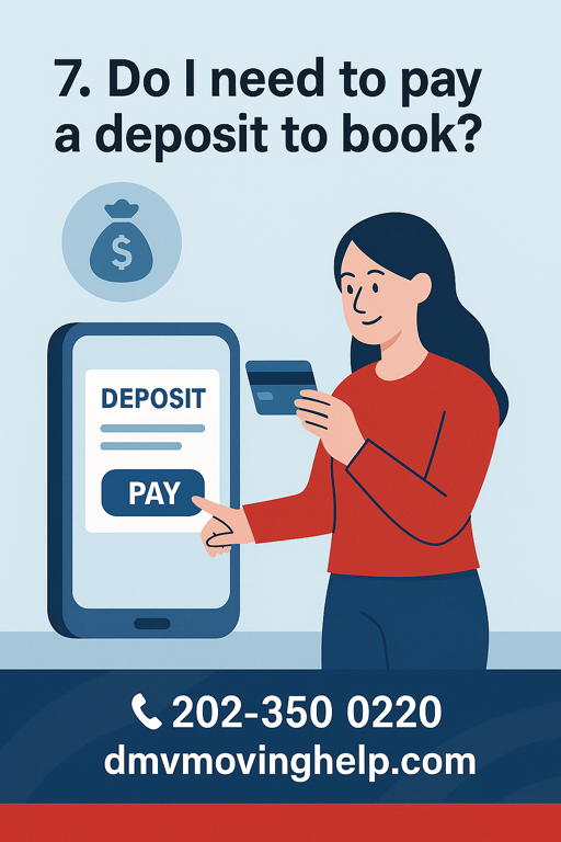 Paying a deposit to book your move in the DMV area - DC, MD, VA